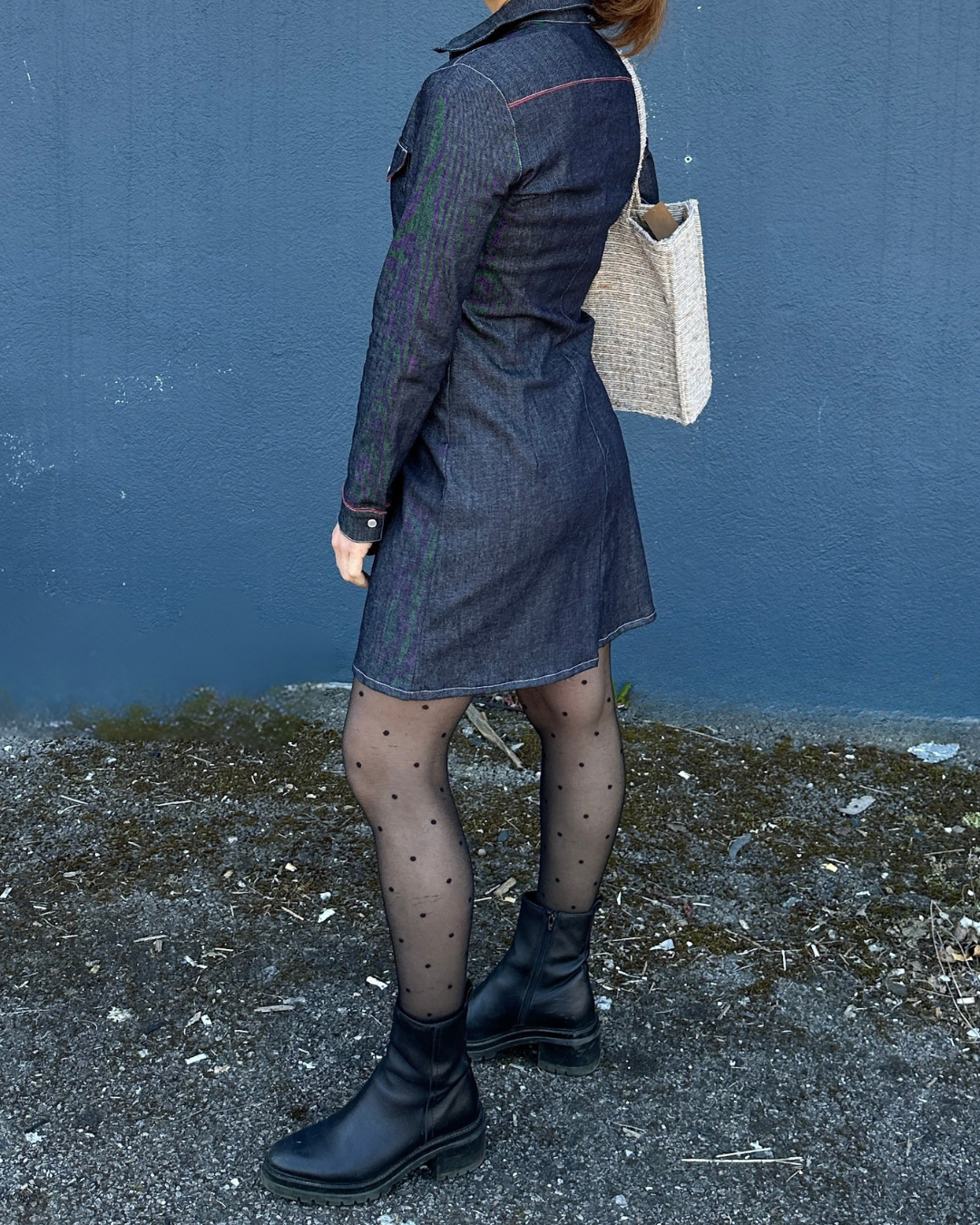 Robe en jean manches longues