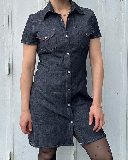Robe en jean manches courtes